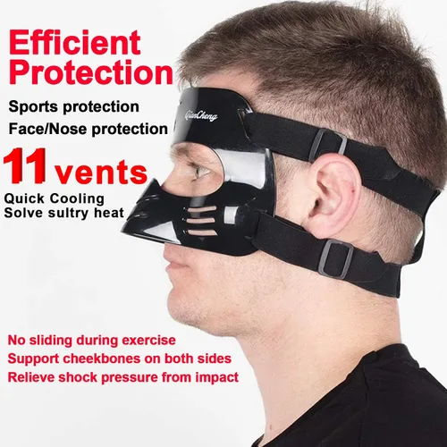 Vista 2 de Protector de nariz para nariz rota para hombres y mujeres, protector facial para baloncesto, fútbol y otros deportes, máscara facial ajustable