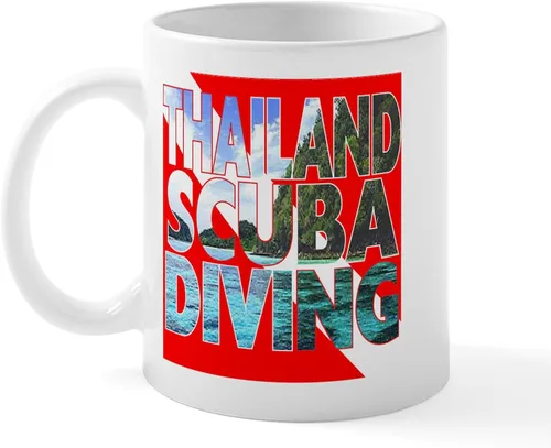 Vista 24 de CafePress Scuba Flag Diver Taza de café de cerámica de 11 oz (11.0 fl oz)