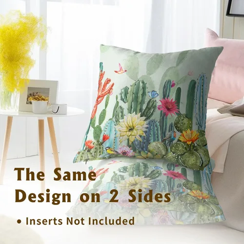 Vista 86 de Giwawa Juego de 2 fundas de almohada decorativas con diseño floral de girasol de 16 x 16 pulgadas, fundas de cojín decorativas para el hogar, sofá