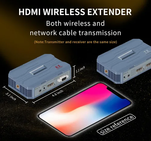 Vista 8 de Kit de transmisor y receptor HDMI inalámbrico 4K @30HZ, 2K @60HZ, 1080P @60HZ
