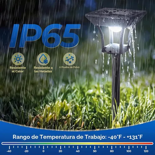 Vista 6 de CINOTON RGBCW Luces solares para caminos al aire libre, 3 modos de iluminación, paquete de 6