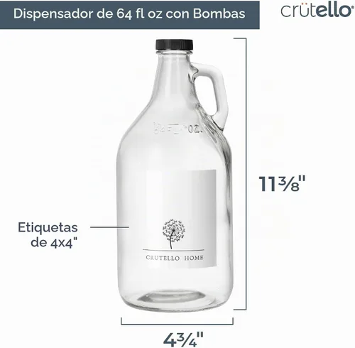 Vista 2 de Crutello - Dispensador de bomba de vidrio para detergente para ropa, accesorio de encimera