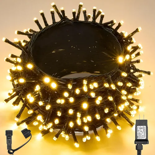 Vista 9 de WBao - Cadena de luces LED para Halloween de 300 luces, 108 pies, luces LED súper brillantes con certificación UL, 8 modos de iluminación