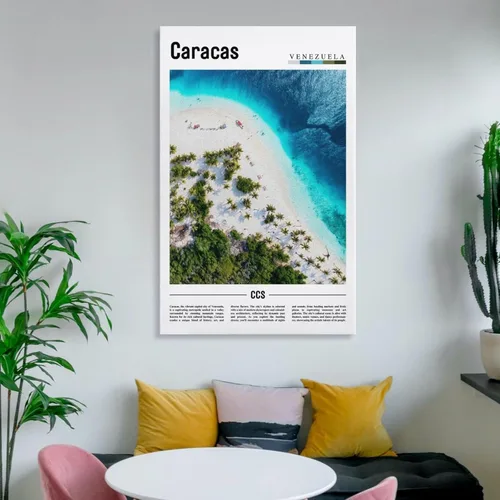 Vista 6 de ZejaL Caracas Venezuela - Póster de viaje de paisaje de América del Sur, estética de habitación, póster de lienzo para pared, dormitorio, oficina