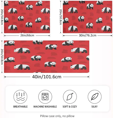 Vista 4 de Blueangle Bear Panda - Funda de almohada de satén para cabello y piel, tamaño estándar (20 x 26 pulgadas), fundas de almohada de satén con cierre
