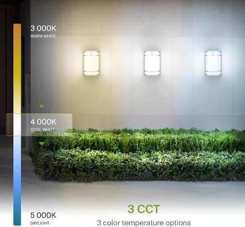 Vista 7 de ASD Lámpara LED de montaje en pared para exteriores e interiores de 10 pulgadas con sensor de movimiento, iluminación de pared de níquel cepillado