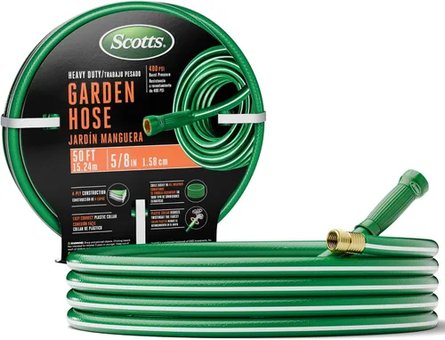 Vista 8 de Scotts Manguera de jardín de servicio mediano de 50 pies – 5/8 pulgadas de diámetro, construcción de 4 capas, 300 PSI, manguera de agua de alta