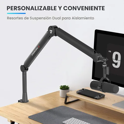 Vista 7 de Soporte de Brazo Telescópico THRONMAX S8 Soporte de Micrófono para Transmisión y Difusión de Juegos/Brazo de Micrófono Robusto y Universal