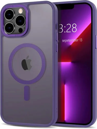 Vista 299 de Anuck - Funda magnética para iPhone 11 compatible con MagSafe, carcasa trasera mate translúcida dura, borde de TPU, delgada, resistente a impactos
