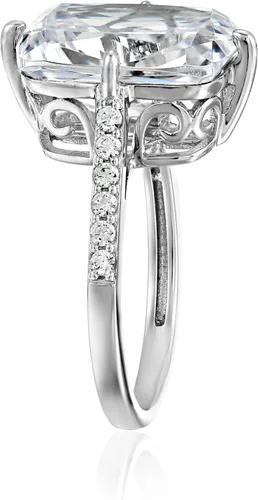 Vista 2 de Tienda Collection Platinum plated sterling silver Celebrity Kim Engagement Ring made with Infinite Elements Cubic Zirconia Accents Ring