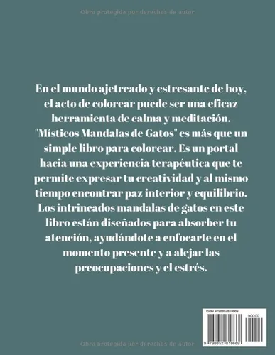 Vista 2 de Místicos Mandalas de Gatos para colorear (Spanish Edition)