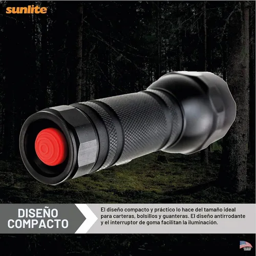 Vista 5 de Sunlite 41780 Linterna LED de alta potencia para exteriores, 3 modos, linterna, luz estroboscópica, luz verde, resistente al agua, de mano, negro, 2