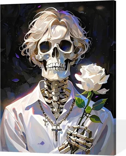 Vista 7 de ACANDYL Kit de pintura de flores por números para adultos principiantes pintura por números para adultos, lienzo de clavel, pintura por números