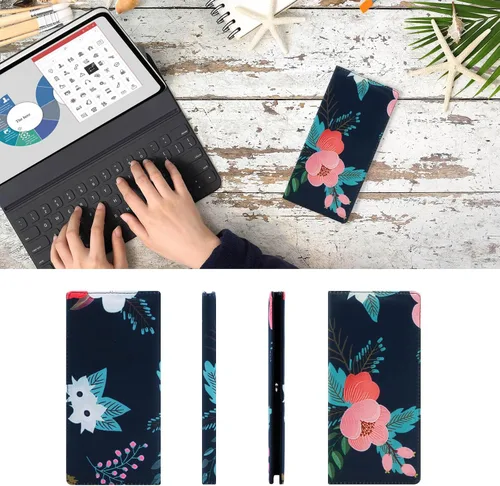 Vista 12 de HUA ANGEL Billetera ultra delgada para mujer, con bloqueo RFID, tarjetero de crédito, plegable, largo, hebilla magnética, billete para mujer, Owl