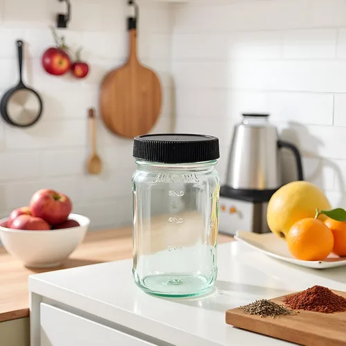Vista 2 de JARMING COLLECTIONS Mason Jars - Tarros de vidrio de 16 onzas con tapas (sin BPA), tarros de pinta con tapas de plástico, 16 onzas, perfectos