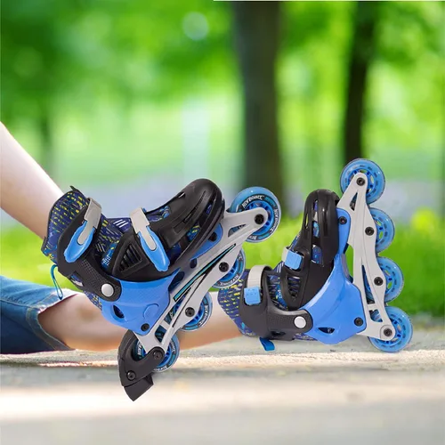 Vista 2 de New-Bounce - Patines en línea ajustables para niñas y niños, para niños, adolescentes y adultos jóvenes, patines al aire libre para niños de 8 a 12