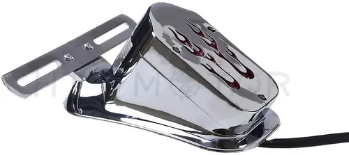Vista 8 de Flame Fire - Luz trasera de freno compatible con H-D Cafe Racer Bobber Chrome USA