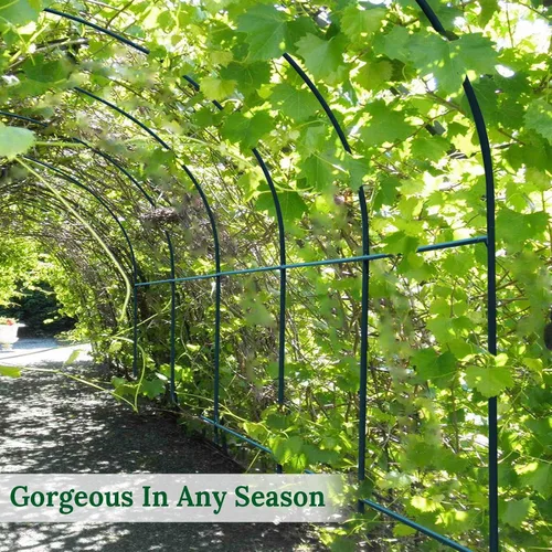 Vista 3 de YardGrow Greenhouse Frames for Larger Hot Garden House Support Arch Frame Climbing Plants/Flowers/Vegetables Outdoor (8.2x7x7.2 FT)