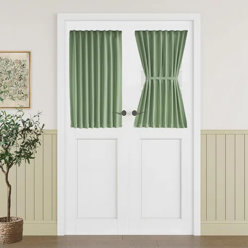 Vista 114 de Vatge Cortinas laterales autoadhesivas para puertas de cristal, sin taladro, extraíble, panel de filtrado de luz, 1 panel, 12 pulgadas de ancho x 60
