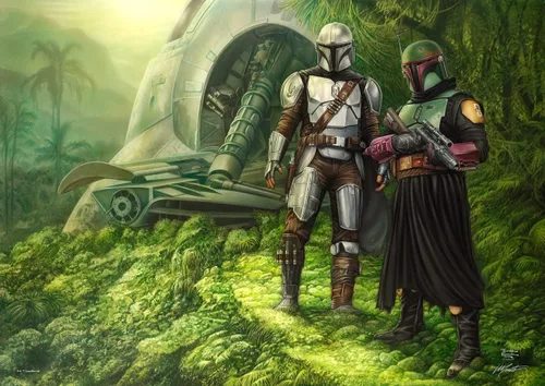 Vista 29 de MIGHTYPRINT Arte de pared de Star Wars The Mandalorian de 24 x 17 pulgadas