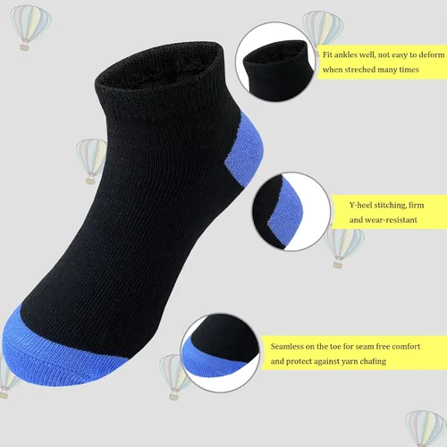 Vista 4 de Tsmollyu Calcetines para niños, 25 pares de calcetines deportivos para niños, calcetines deportivos de corte bajo