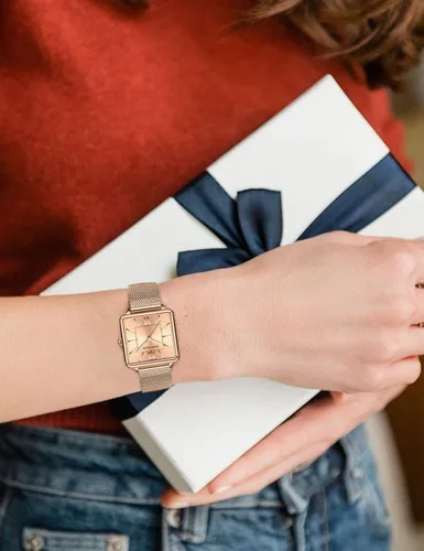 Vista 5 de Reloj de pulsera vintage para mujer, estilo cuadrado, estilo vintage, para mujer