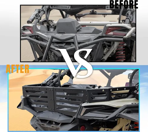 Vista 2 de Extensor de plataforma de carga trasera para Can Am Maverick X3 MAX 2017-2025 Accesorios, X3 Heavy Duty Steel Rear Cargo Bed Extender Rack Enclosure