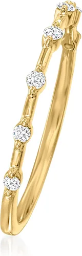 Vista 3 de RS Pure by Ross-Simons 0.10 ct. t.w. Diamond Station Ring in 14kt Yellow Gold