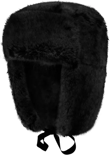 Vista 7 de Sombrero de invierno cálido y resistente al viento para hombre, de piel sintética, suave y térmica, para caza, esquí, senderismo, sombrero de nieve