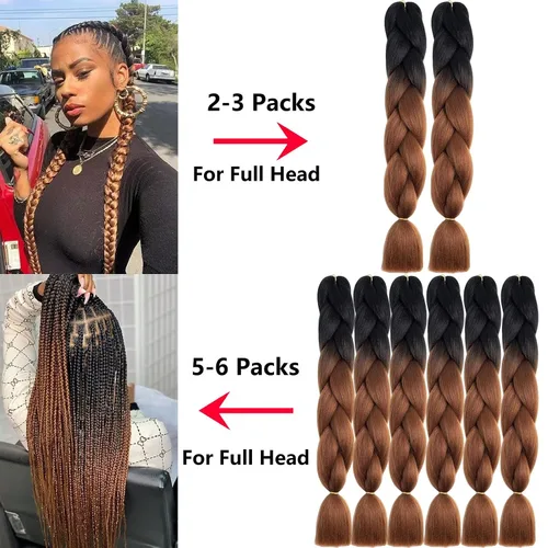 Vista 4 de Beige (613#) 6 paquetes de cabello trenzado de 24 pulgadas, de fibra sintética, sin picazón, extensiones de cabello para trenzar jumbo, textura