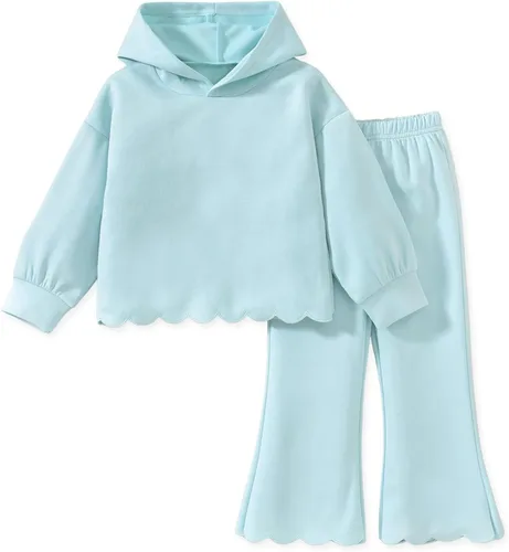 Vista 19 de Aalizzwell Conjunto de sudadera para niña pequeña 2-5T Rosa