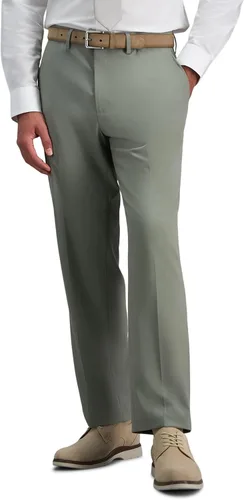 Vista 20 de J.M. Haggar - Pantalón de vestir para hombre, elástico en 4 direcciones, corte recto, parte delantera plana Negro