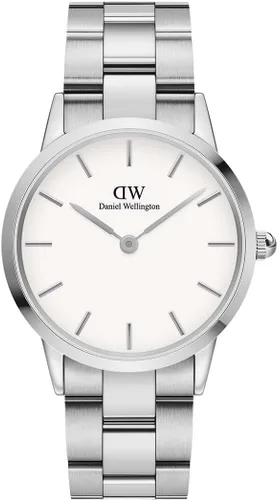 Vista 9 de Daniel Wellington Iconic Link Reloj pulsera de eslabones de oro rosa o plata Oro rosa/Negro