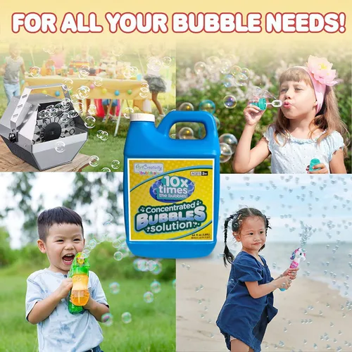 Vista 5 de ArtCreativity Recambio de solución concentrada de burbujas para juguetes de burbujas, enorme líquido concentrado de 64 onzas, hace hasta 5 galones