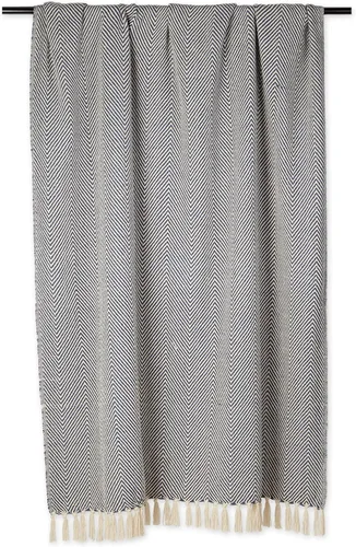 Vista 2 de DII Manta rústica de algodón con flecos para silla, sofá, picnic, campamento, playa y uso diario, 50 x 60 pulgadas, diseño de cheurón urbano