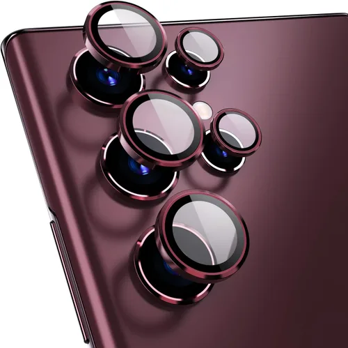 Vista 10 de Protector de lente de cámara para Samsung Galaxy S22 Ultra, protectores de lente individuales con marco de alineación, funda protectora de pantalla