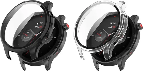 Vista 14 de Fundas protectoras de pantalla compatibles con Amazfit GTR 4 Pro/GTR 4 a prueba de golpes, protector delgado, protector delgado con diseño de Negro