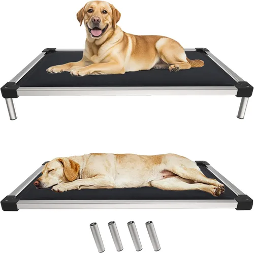 Vista 10 de FXW TitanNest Cama Elevada para Perros a Prueba de Masticación, Catre Elevado para Uso en Interiores/Exteriores/Camping, Cama Acolchada