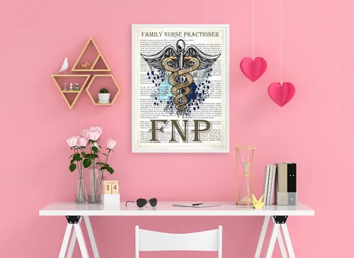 Vista 8 de Family Nurse Practitioner Gift, FNP Gift, Nurse Present, Nursing School Graduation Gift Idea, Medical School, FNP Office Decor, Wall Art