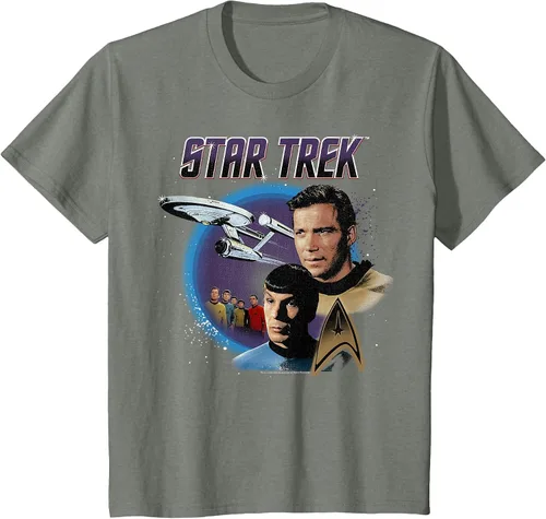 Vista 15 de Star Trek Original Series Vintage Enterprise T-Shirt Baby Blue