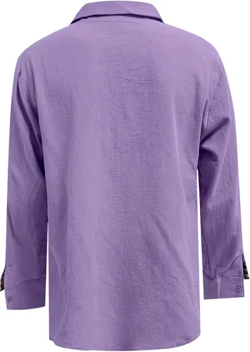 Vista 5 de Camisas de manga larga para hombre con bolsillo, ajuste delgado, estilo casual, ajuste regular