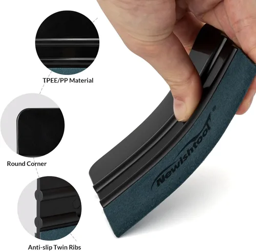Vista 2 de NEWISHTOOL 3 unids vinilo envoltura escobilla de fieltro de diferentes 3 piezas - negro