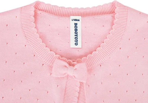 Vista 3 de BOBOYOYO Cárdigan de manga larga para niñas, cárdigan de punto para niñas, vestido bolero para niños pequeños, chal para 3-12 años