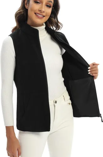 Vista 4 de Xeoxarel Chaleco de forro polar para mujer con 6 bolsillos (XS-2XL)