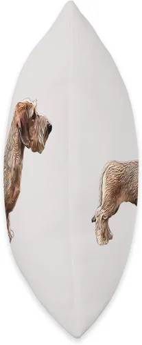 Vista 2 de ElegantCat Wire Dachshund Mini Almohada de belleza en miniatura roja, 16 x 16 pulgadas, multicolor