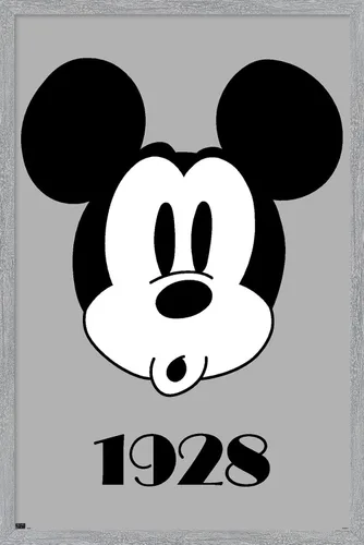 Vista 15 de Trends International Disney Mickey Mouse - Póster de pared con diseño de cara, 22.4 pulgadas de largo x 14.7 pulgadas, versión enmarcada en madera