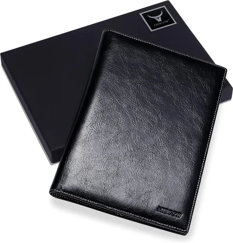 Vista 7 de Portafolios Junior de Cuero para Hombres y Mujeres con Presilla para Bolígrafo, Piel de Becerro Italiana, Carpeta Portafolio de Negocios