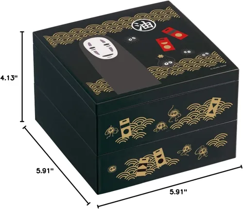 Vista 4 de Studio Ghibli - Spirited Away - No Face, Skater - Artículos tradicionales de laca japonesa - Caja Bento de 2 niveles
