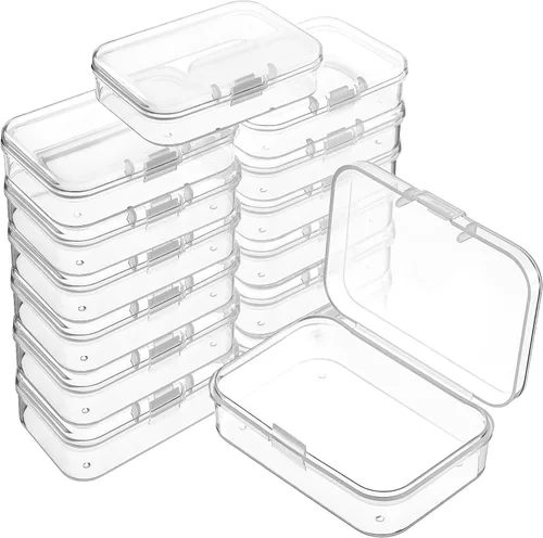 Vista 49 de 6 piezas de mini contenedores de almacenamiento de cuentas de plástico transparente para recolectar artículos pequeños, cuentas, joyas, tarjetas