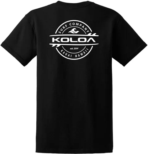 Vista 25 de Koloa Surf - Camisetas de algodón pesado para hombre, tallas grandes y altas Azul acuático/negro buscando diseño de ondas